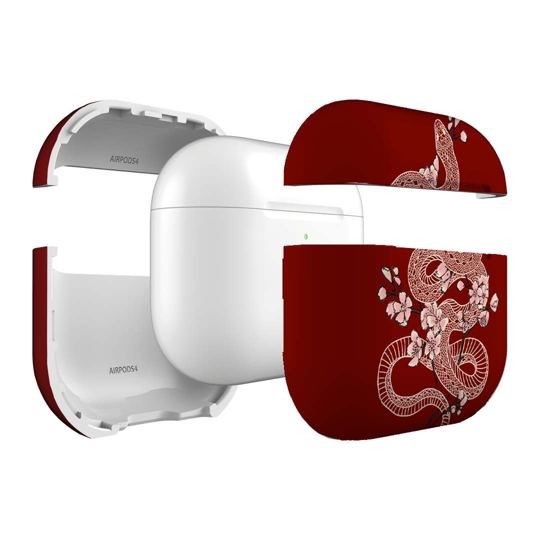 Blossom Snake in Red AirPods Case