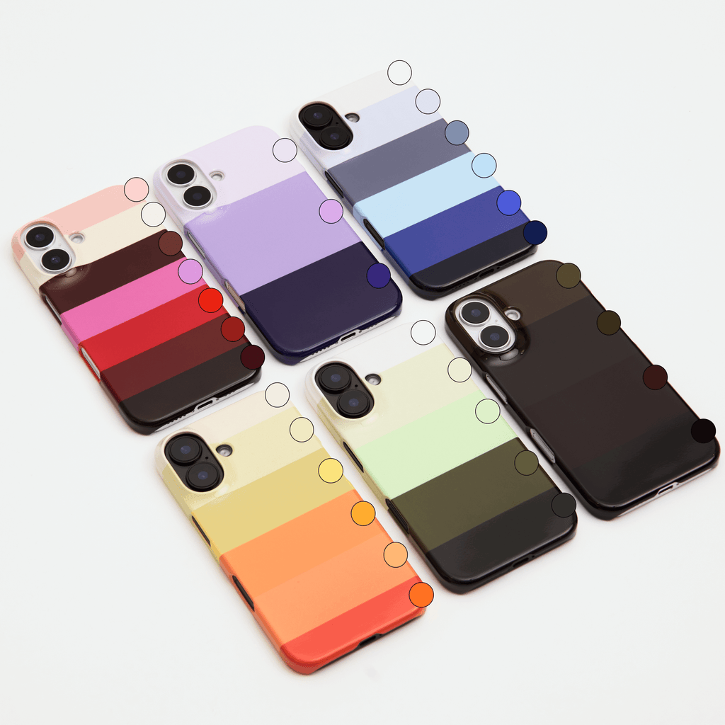 Custom phone case color options offering a variety of vibrant hues for personalized style