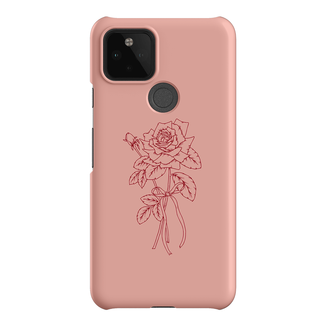 Pink Rose Printed Phone Cases Google Pixel 5 / Snap by Typoflora - The Dairy