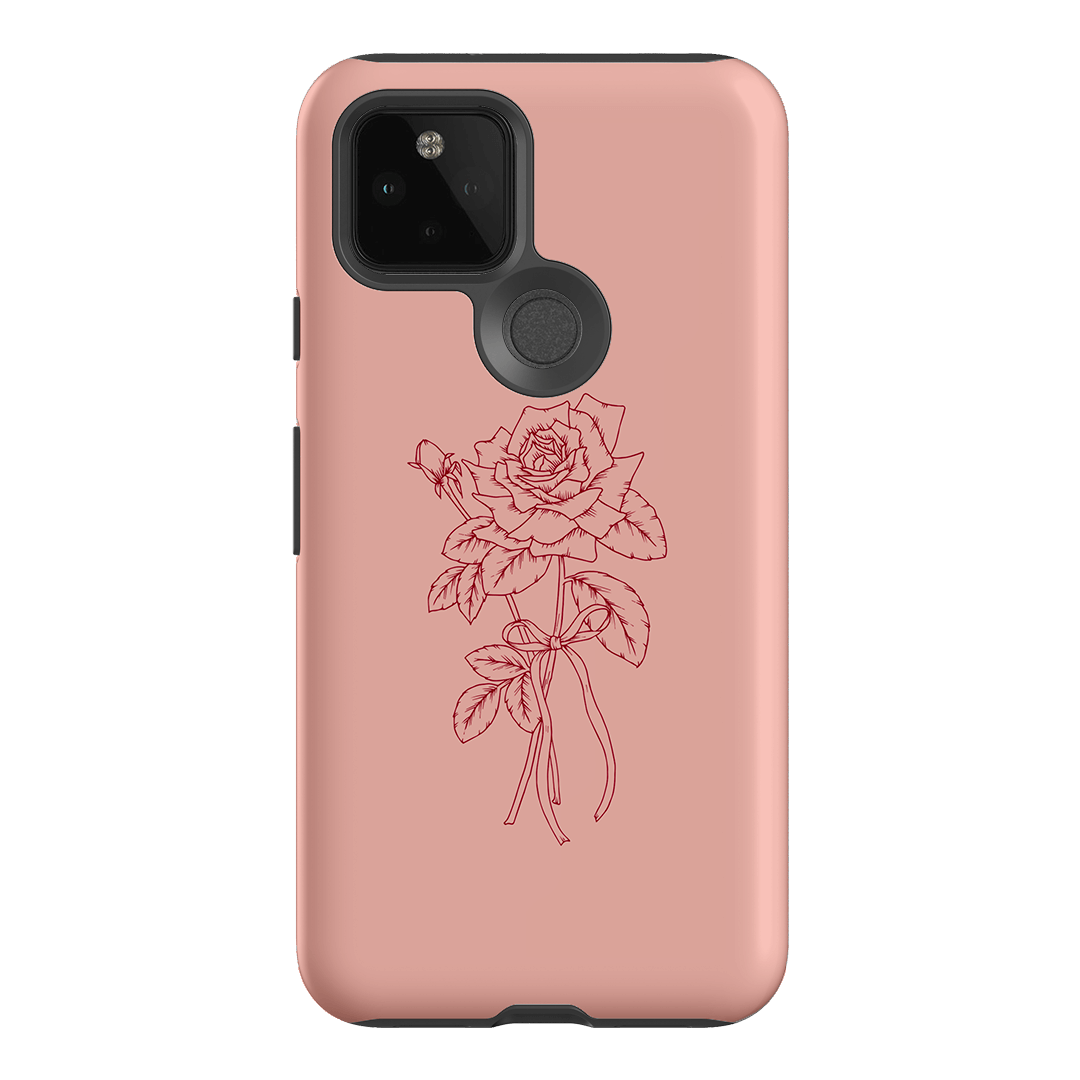 Pink Rose Printed Phone Cases Google Pixel 5 / Armoured by Typoflora - The Dairy