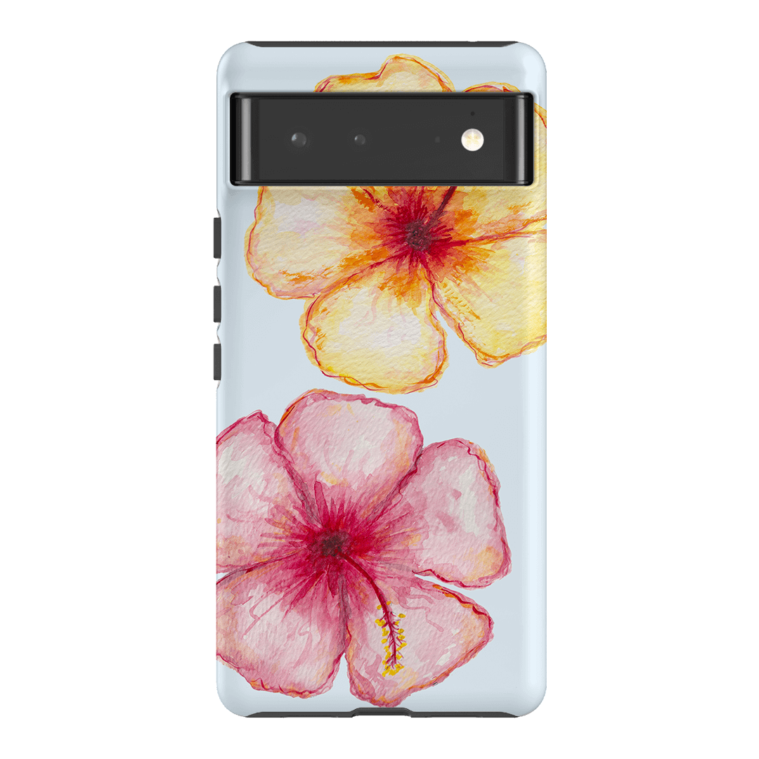 Hibiscus Flower Blue Printed Phone Cases Google Pixel 6 / Armoured by BG. Studio - The Dairy