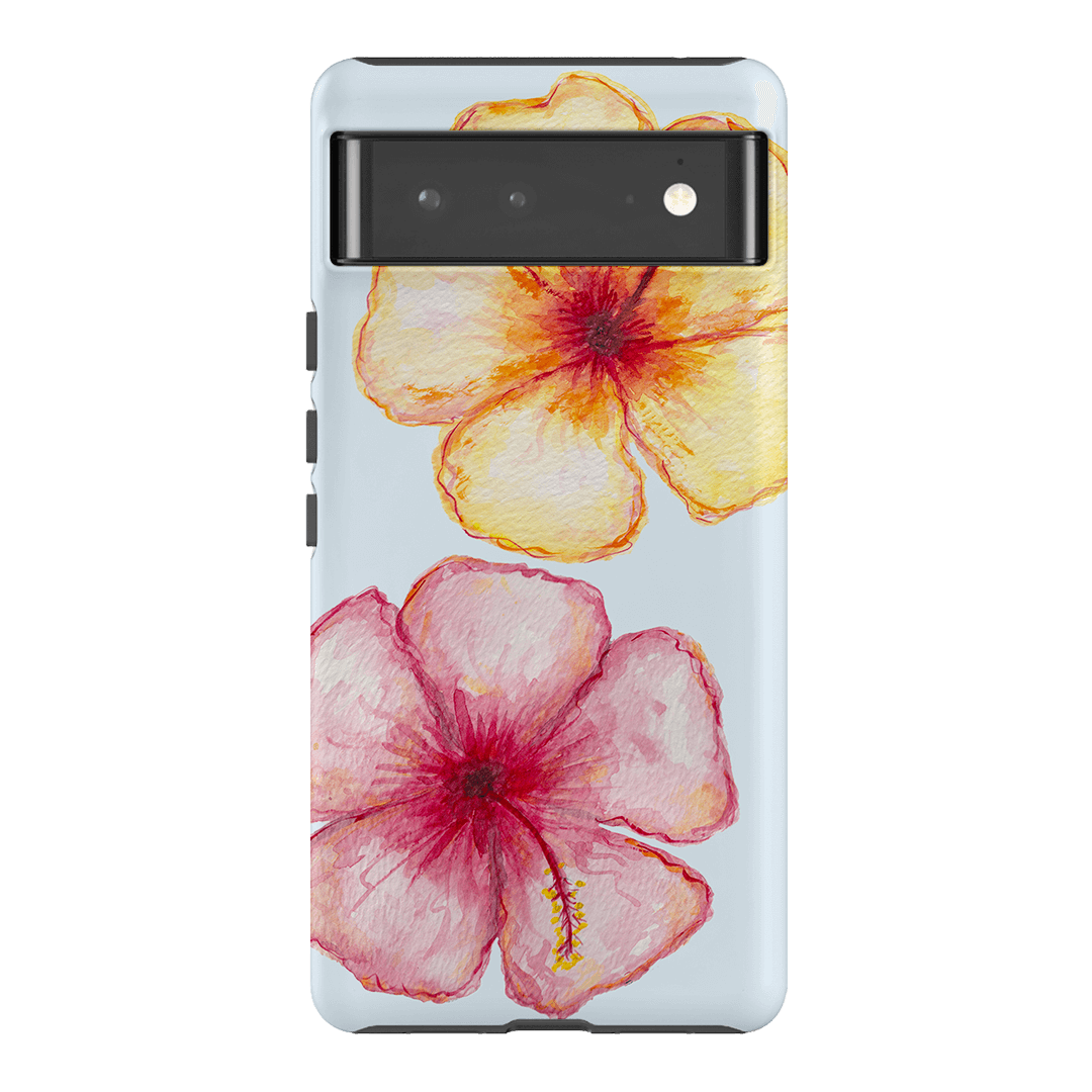 Hibiscus Flower Blue Printed Phone Cases Google Pixel 6 Pro / Armoured by BG. Studio - The Dairy