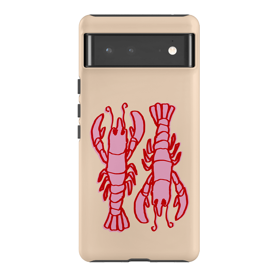 Lobster Love Peach Printed Phone Cases Google Pixel 6 Pro / Armoured by The Dairy - The Dairy