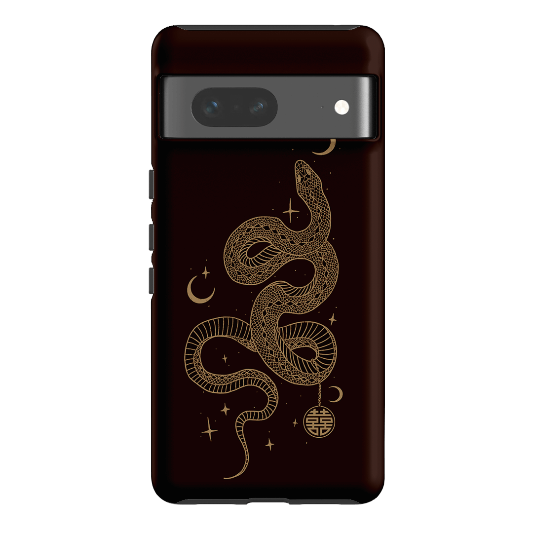 Astro Snake in Brown Printed Phone Cases by Veronica Tucker - The Dairy