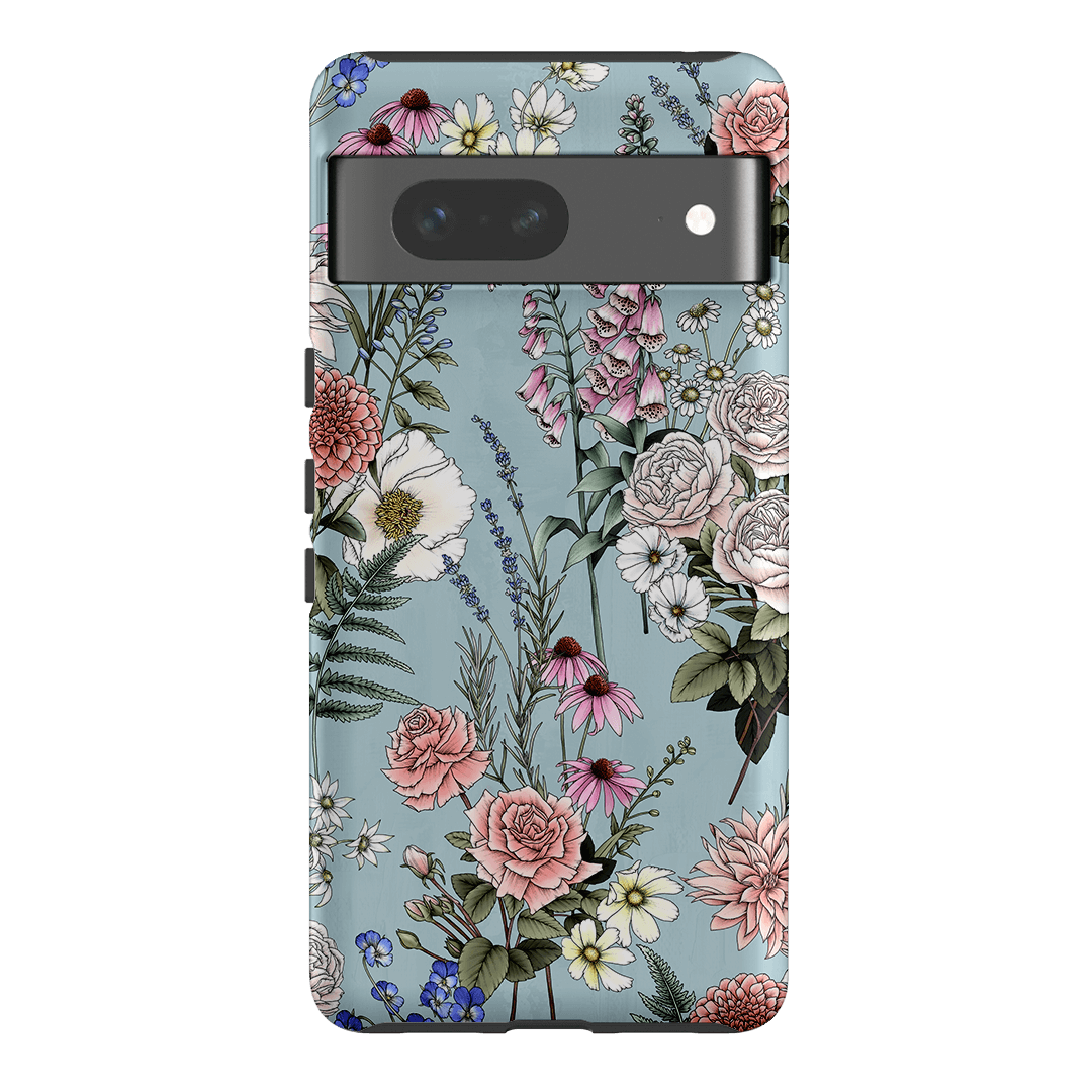 Garden Party Blue Printed Phone Cases Google Pixel 7 / Armoured by Typoflora - The Dairy