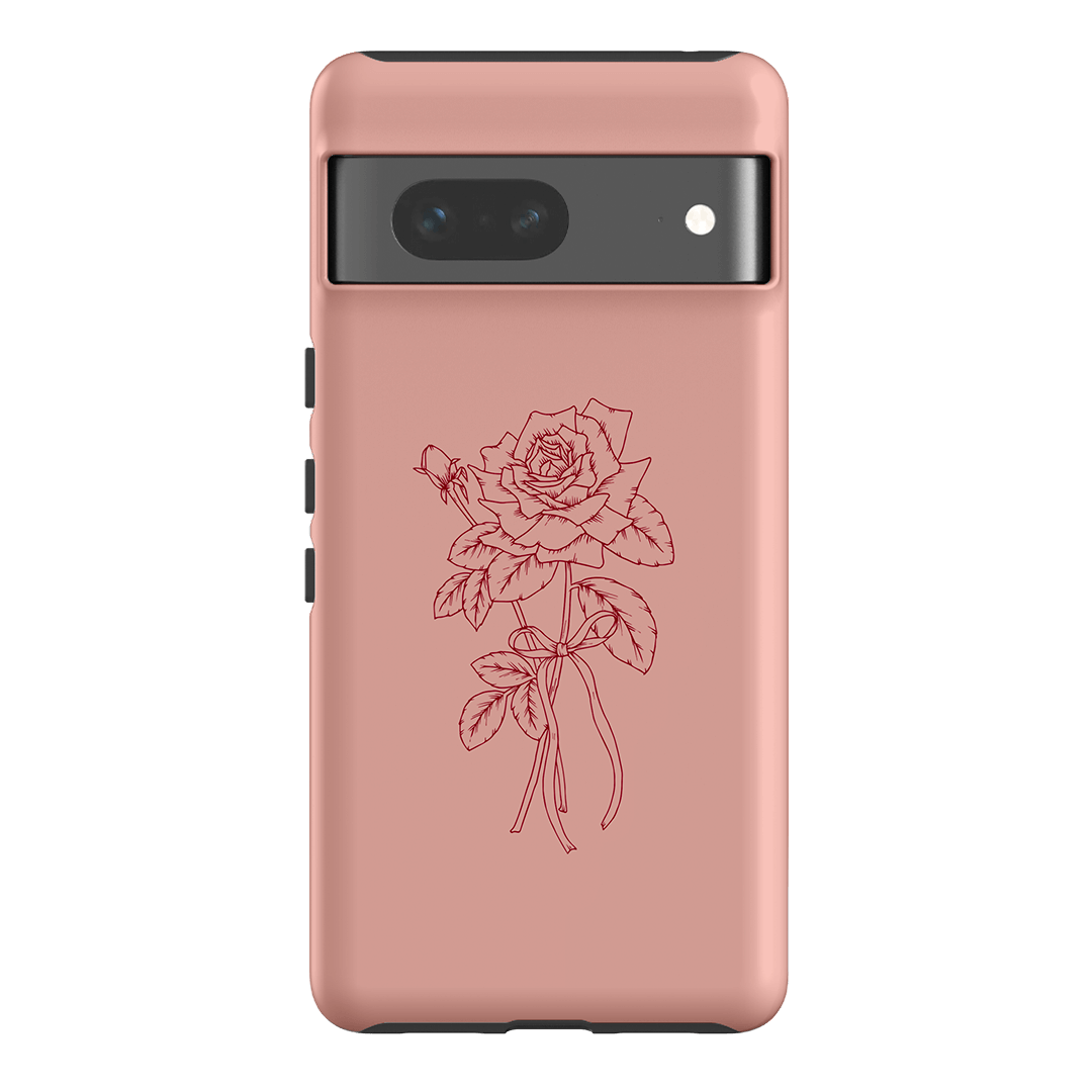 Pink Rose Printed Phone Cases Google Pixel 7 / Armoured by Typoflora - The Dairy