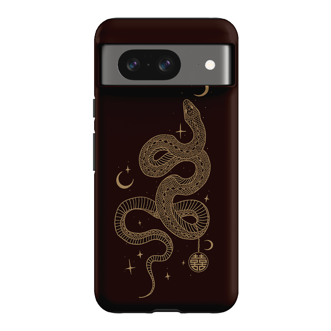 Astro Snake in Brown Printed Phone Cases by Veronica Tucker - The Dairy