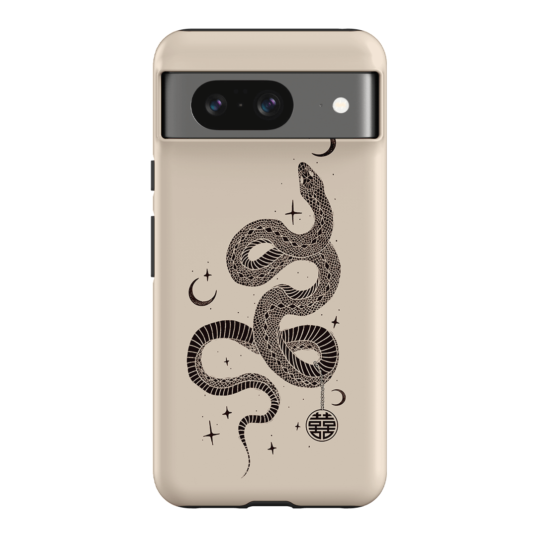 Astro Snake in Cream Printed Phone Cases by Veronica Tucker - The Dairy