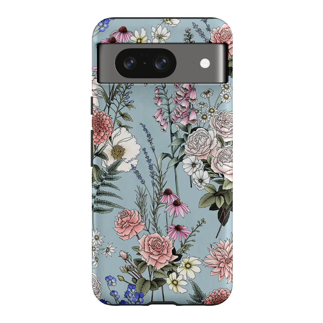 Garden Party Blue Printed Phone Cases Google Pixel 8 / Armoured by Typoflora - The Dairy