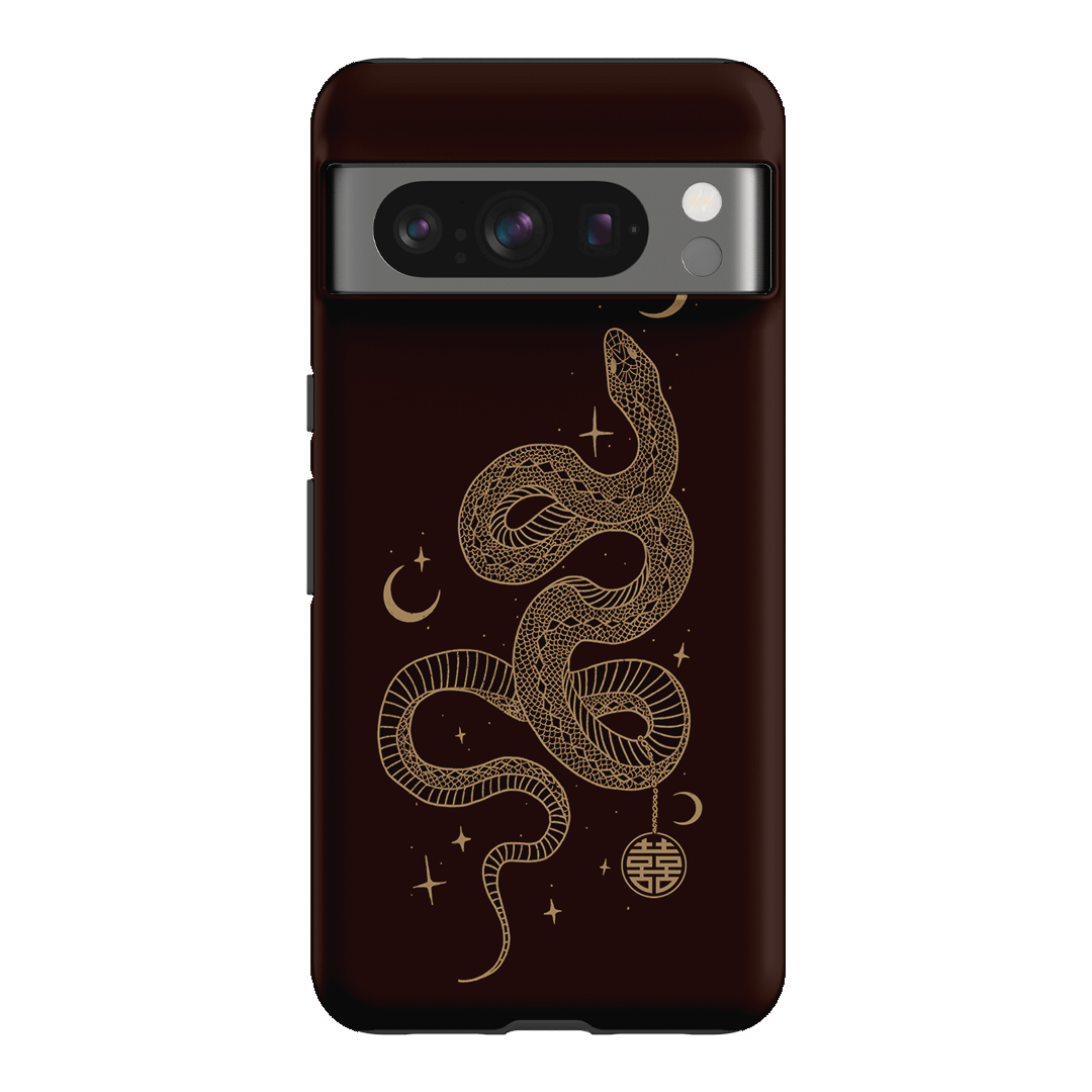 Astro Snake in Brown Printed Phone Cases by Veronica Tucker - The Dairy