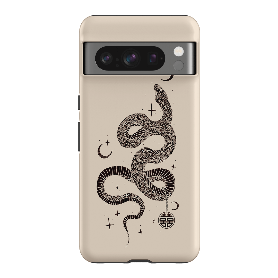 Astro Snake in Cream Printed Phone Cases by Veronica Tucker - The Dairy