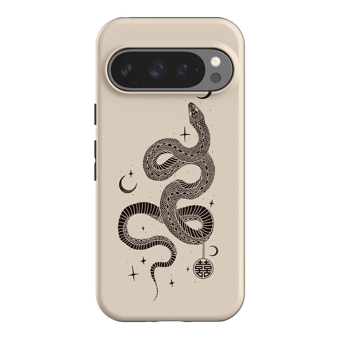 Astro Snake in Cream Printed Phone Cases by Veronica Tucker - The Dairy