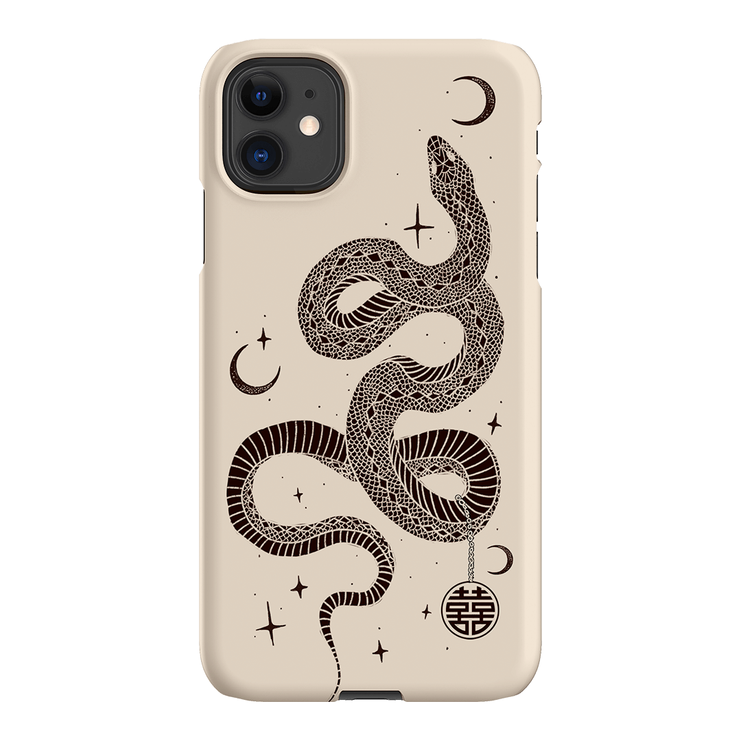 Astro Snake in Cream Printed Phone Cases by Veronica Tucker - The Dairy