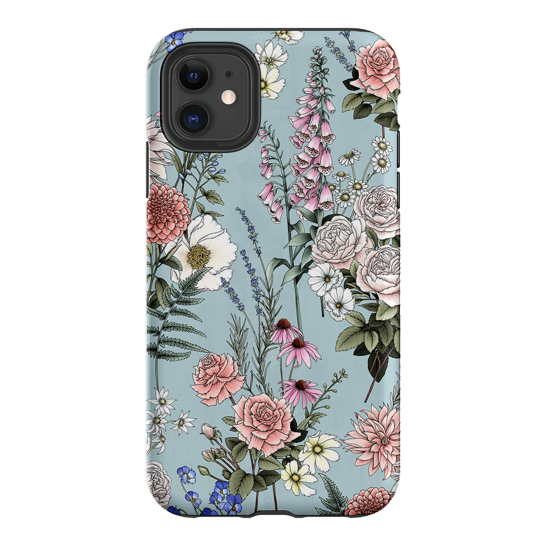 Garden Party Blue Printed Phone Cases iPhone 11 / Armoured by Typoflora - The Dairy