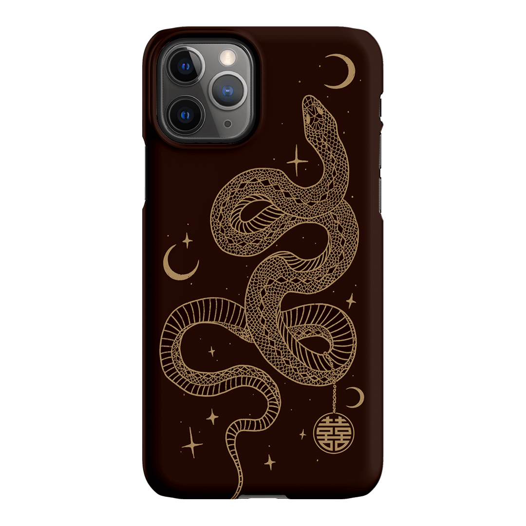 Astro Snake in Brown Printed Phone Cases by Veronica Tucker - The Dairy