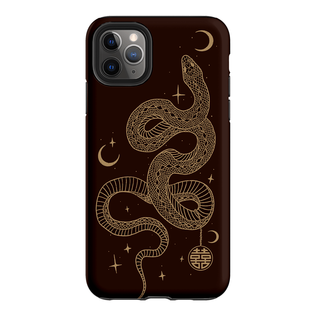 Astro Snake in Brown Printed Phone Cases by Veronica Tucker - The Dairy