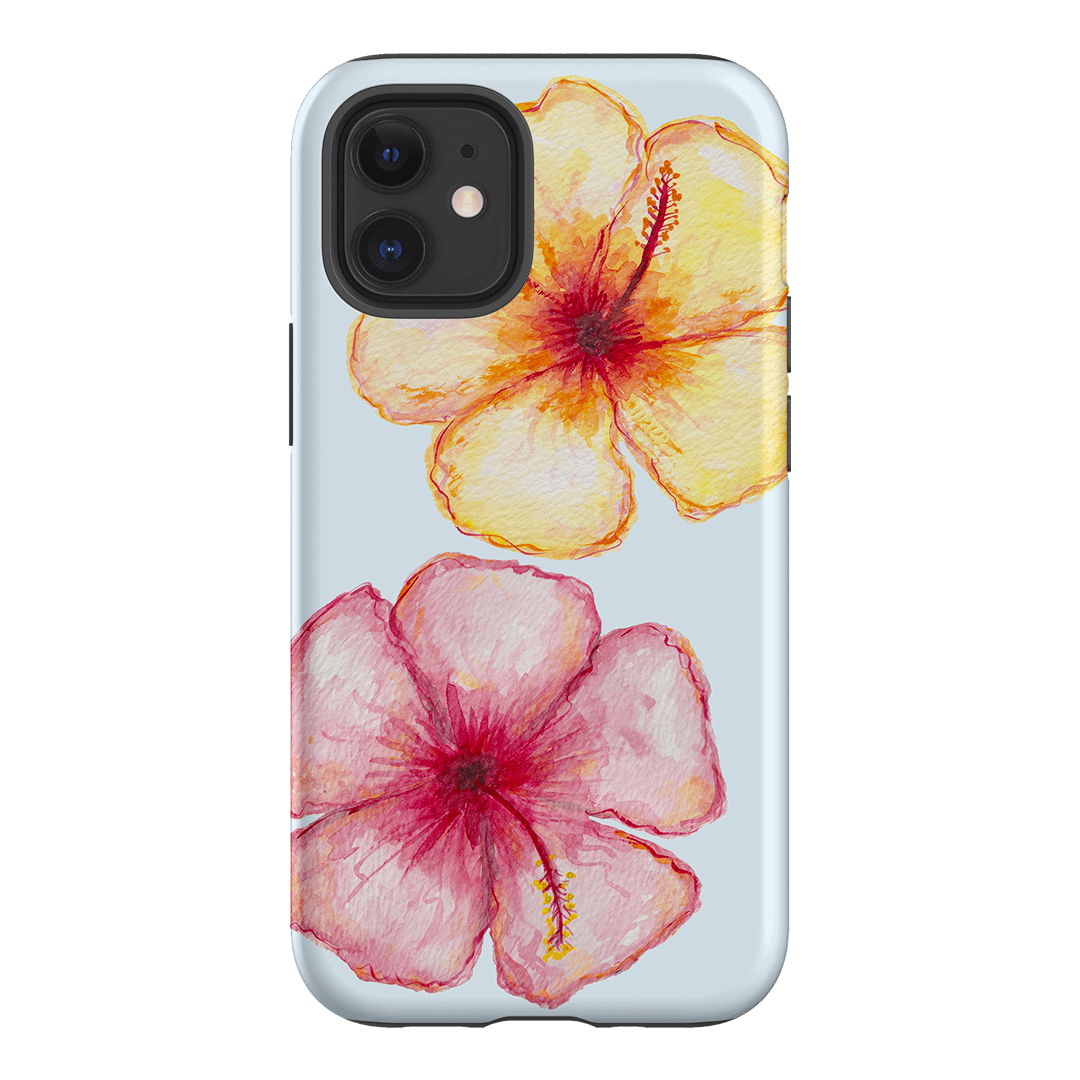 Hibiscus Flower Blue Printed Phone Cases iPhone 12 Mini / Armoured by BG. Studio - The Dairy