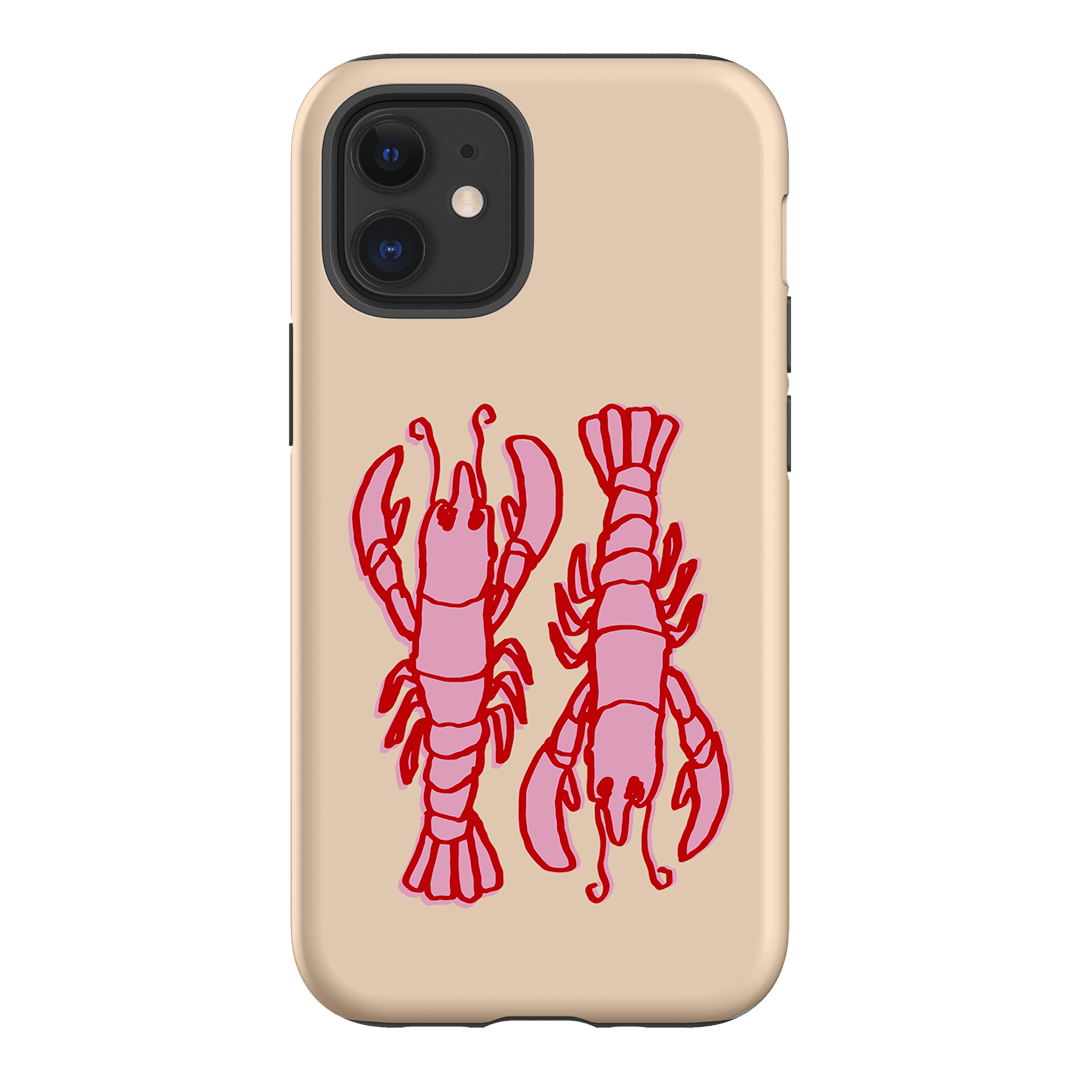 Lobster Love Peach Printed Phone Cases iPhone 12 Mini / Armoured by The Dairy - The Dairy