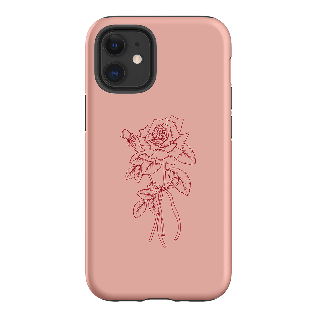 Pink Rose Printed Phone Cases iPhone 12 Mini / Armoured by Typoflora - The Dairy