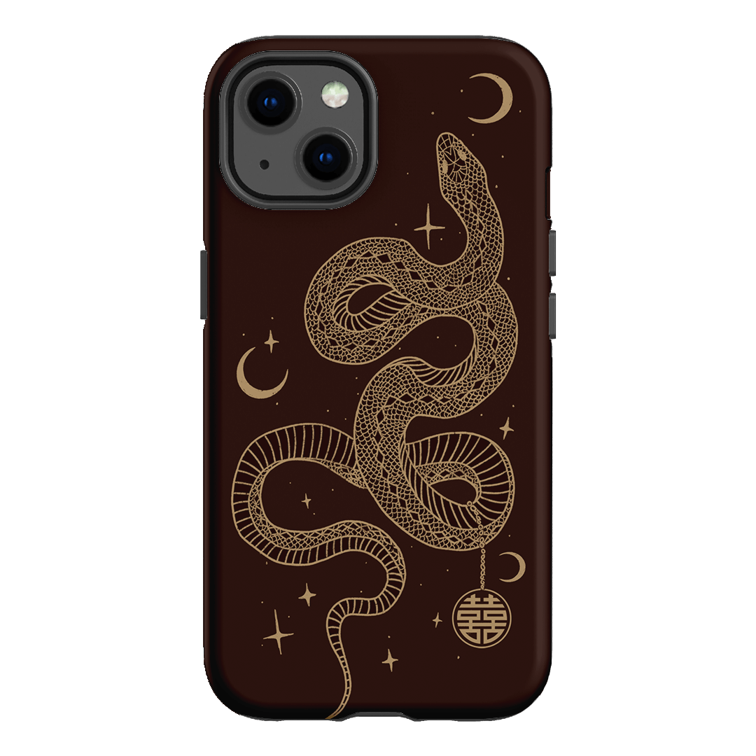 Astro Snake in Brown Printed Phone Cases by Veronica Tucker - The Dairy