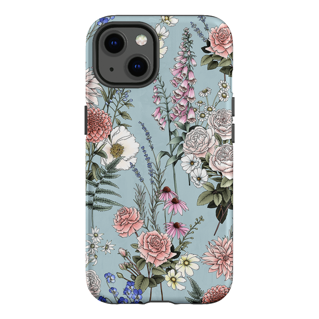 Garden Party Blue Printed Phone Cases iPhone 13 / Armoured by Typoflora - The Dairy