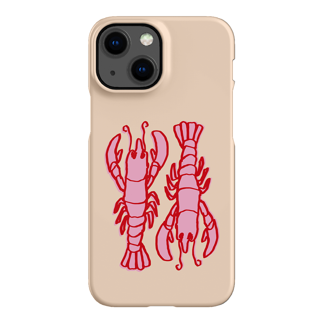 Lobster Love Peach Printed Phone Cases iPhone 13 Mini / Snap by The Dairy - The Dairy