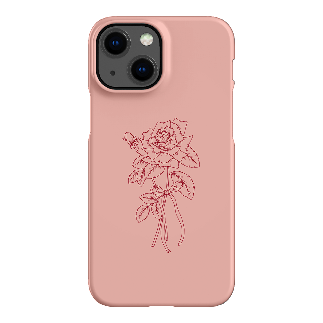 Pink Rose Printed Phone Cases iPhone 13 Mini / Snap by Typoflora - The Dairy