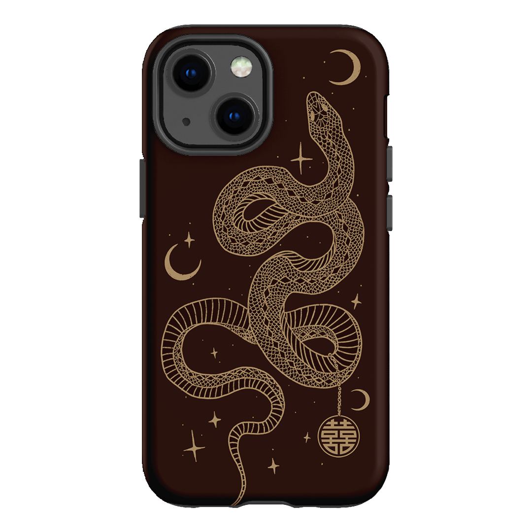 Astro Snake in Brown Printed Phone Cases by Veronica Tucker - The Dairy