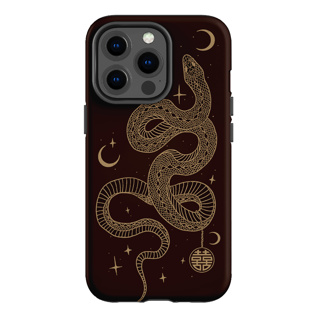 Astro Snake in Brown Printed Phone Cases by Veronica Tucker - The Dairy