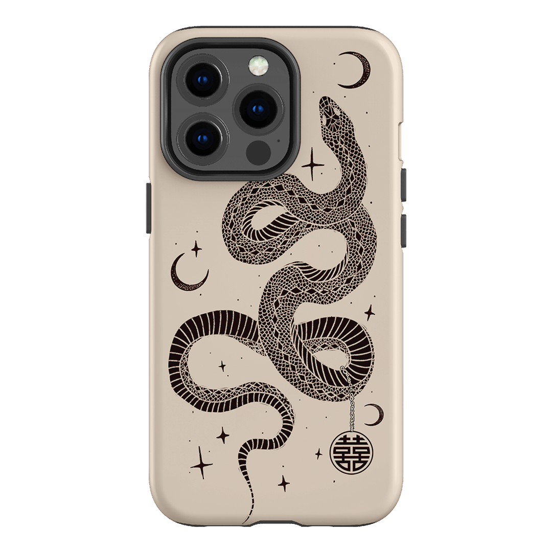 Astro Snake in Cream Printed Phone Cases by Veronica Tucker - The Dairy