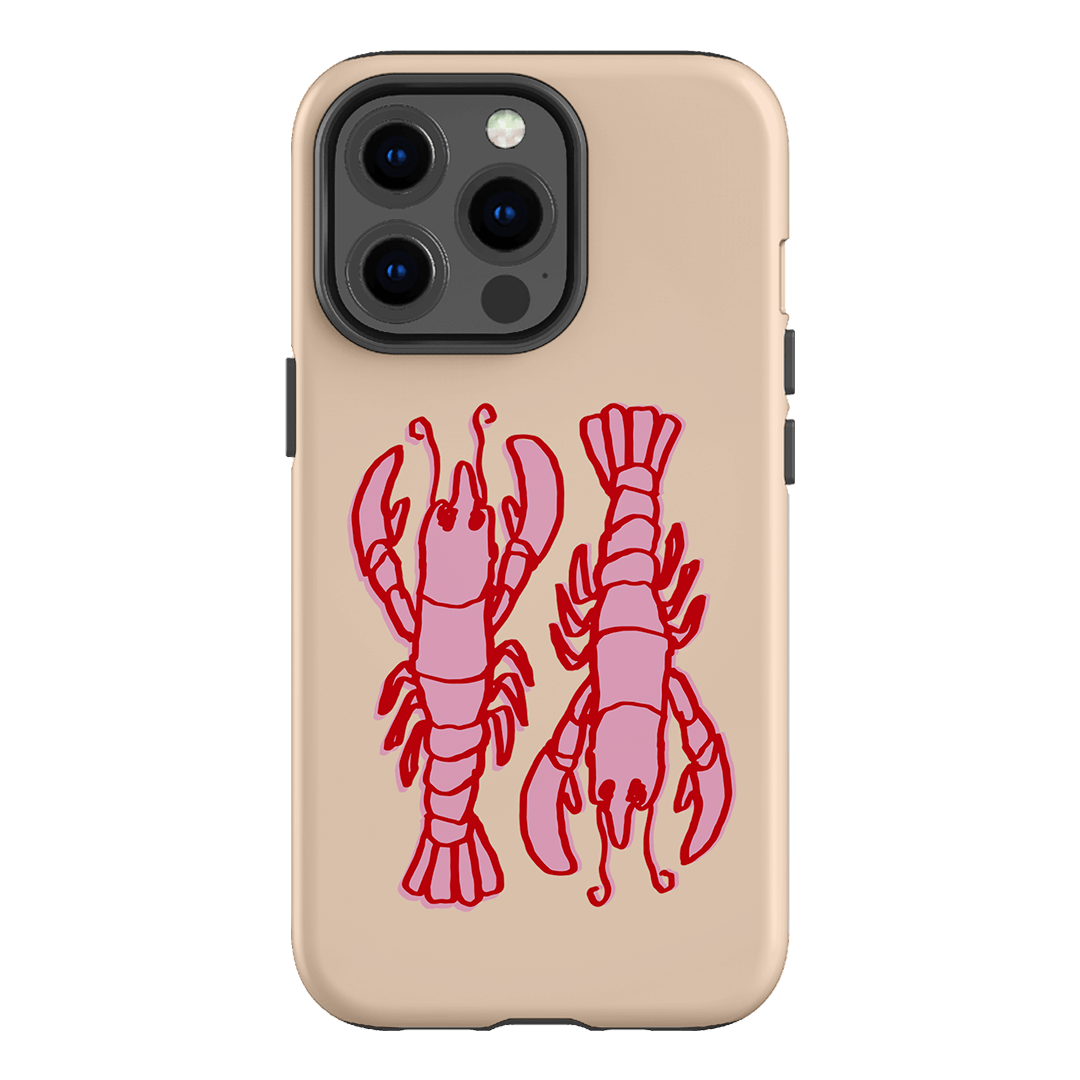 Lobster Love Peach Printed Phone Cases iPhone 13 Pro / Armoured by The Dairy - The Dairy