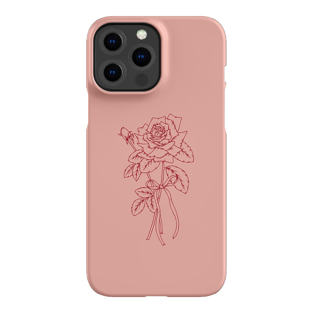 Pink Rose Printed Phone Cases iPhone 13 Pro Max / Snap by Typoflora - The Dairy