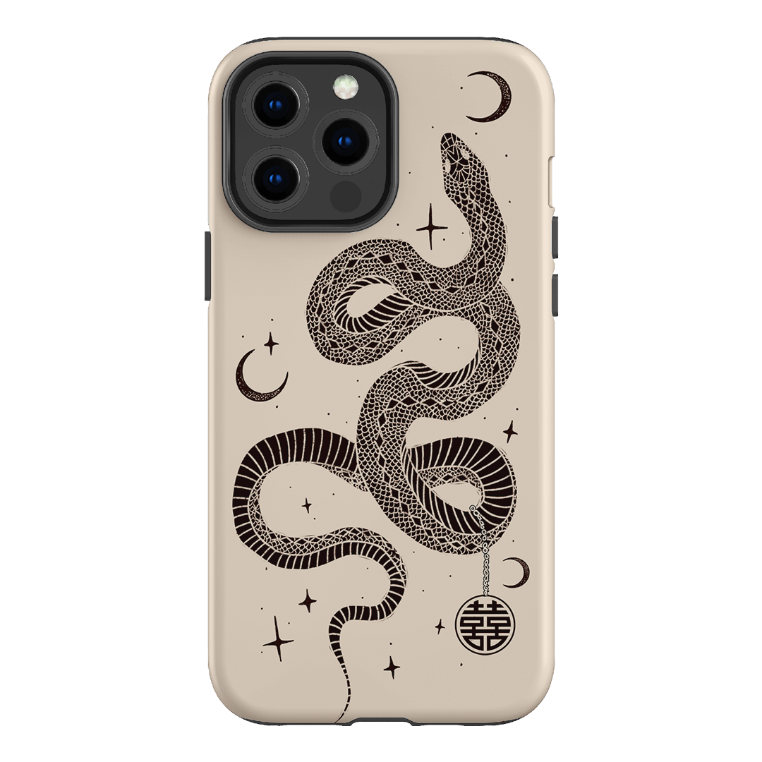 Astro Snake in Cream Printed Phone Cases by Veronica Tucker - The Dairy