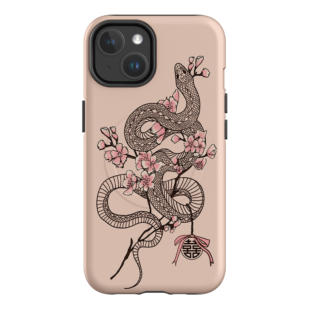 Blossom Snake in Pink Printed Phone Cases by Veronica Tucker - The Dairy