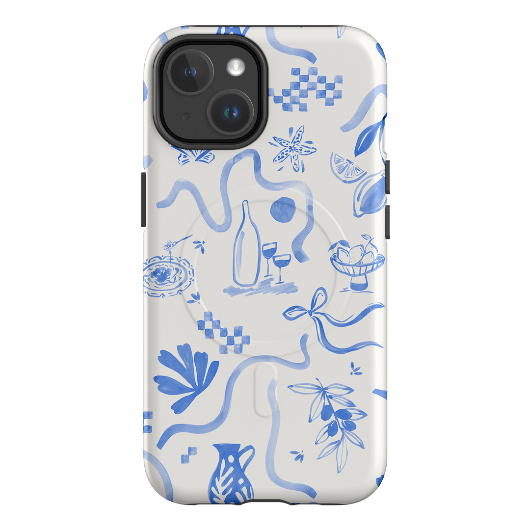 Mediterranean Wave Printed Phone Cases iPhone 14 / Armoured MagSafe by Charlie Taylor - The Dairy