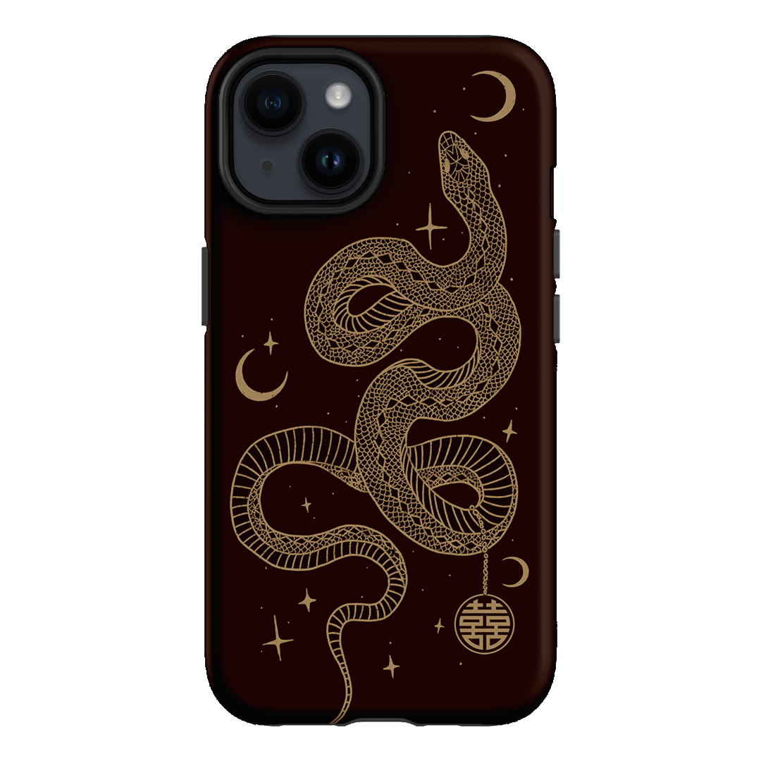 Astro Snake in Brown Printed Phone Cases by Veronica Tucker - The Dairy