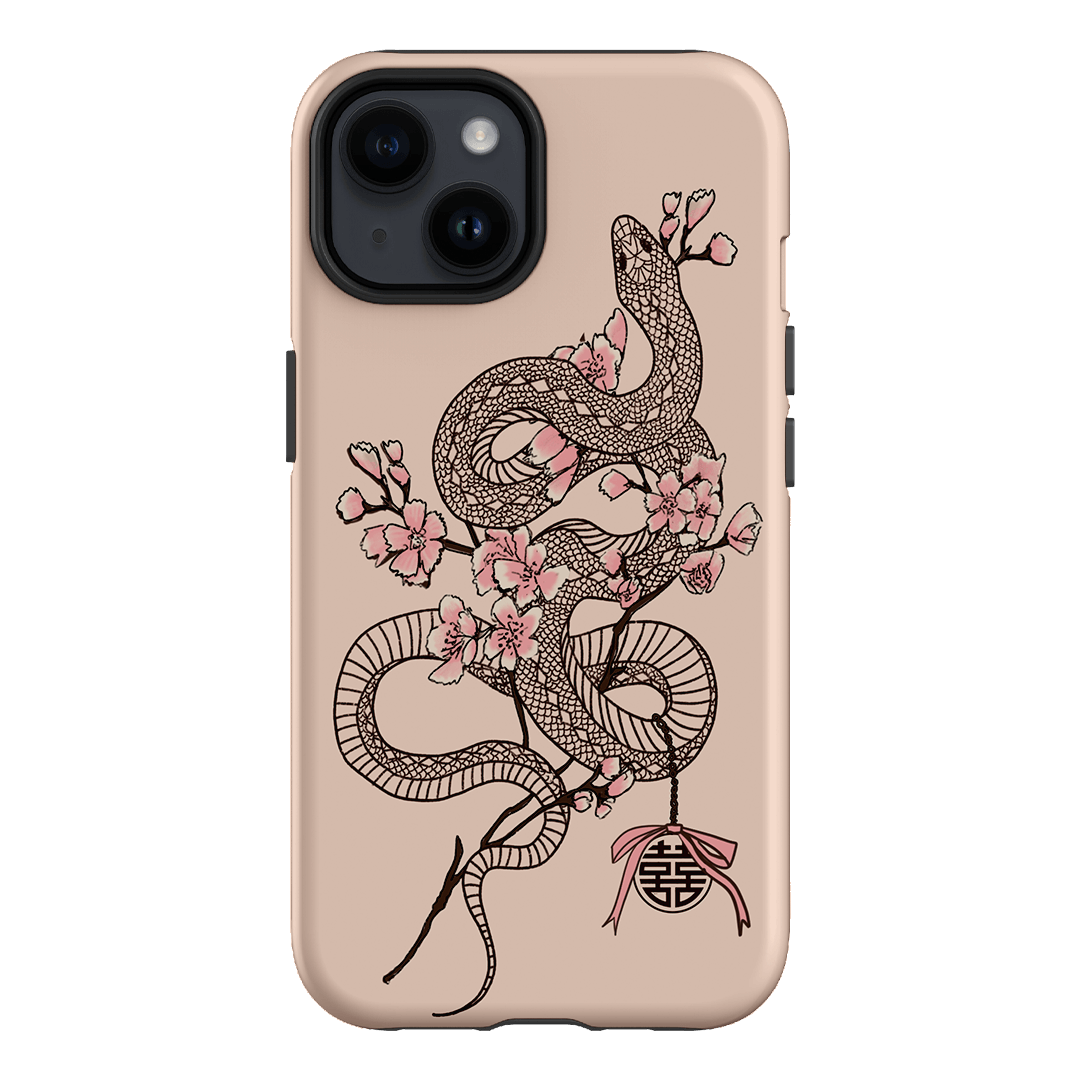 Blossom Snake in Pink Printed Phone Cases by Veronica Tucker - The Dairy