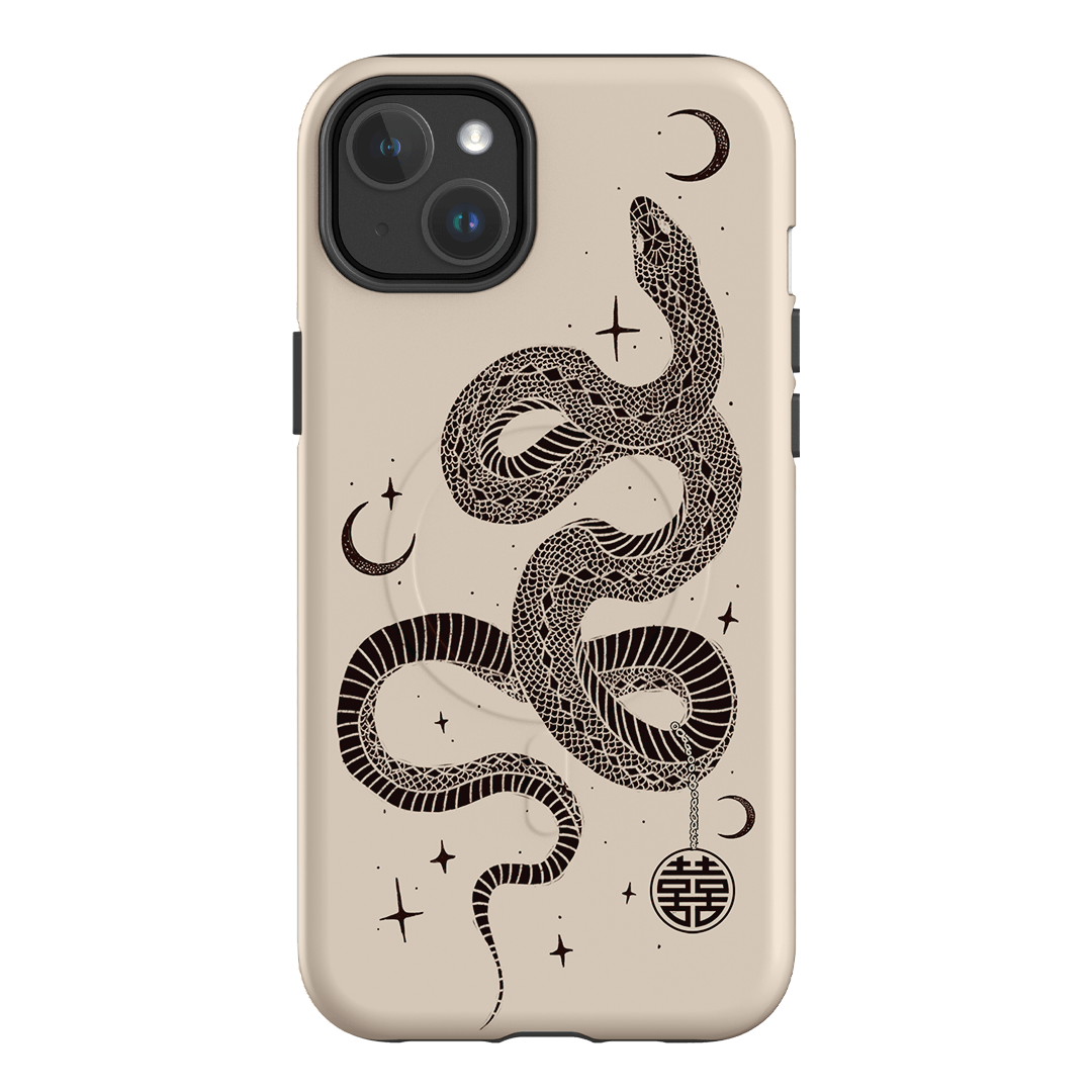 Astro Snake in Cream Printed Phone Cases by Veronica Tucker - The Dairy