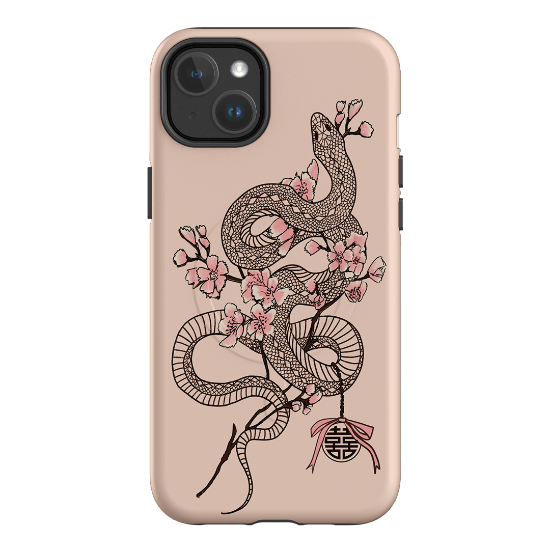 Blossom Snake in Pink Printed Phone Cases by Veronica Tucker - The Dairy