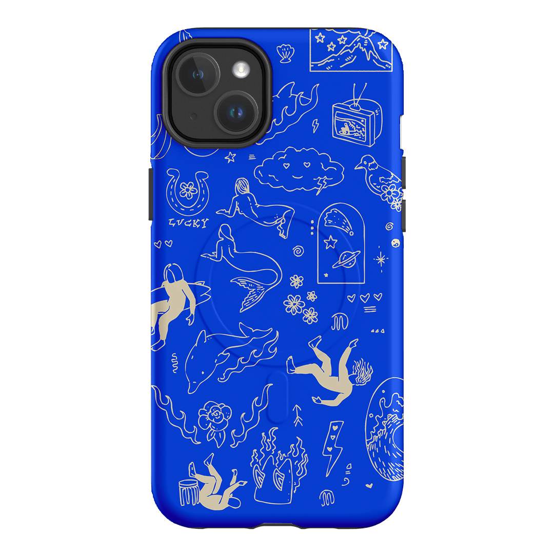 Easty Flash Blue Printed Phone Cases iPhone 14 Plus / Armoured MagSafe by Easty Beasty - The Dairy