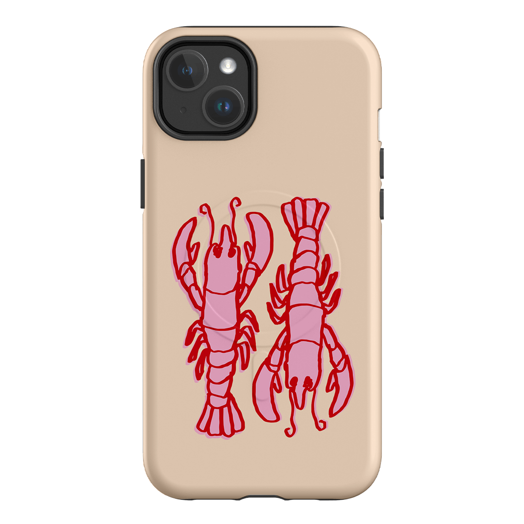 Lobster Love Peach Printed Phone Cases iPhone 14 Plus / Armoured MagSafe by The Dairy - The Dairy