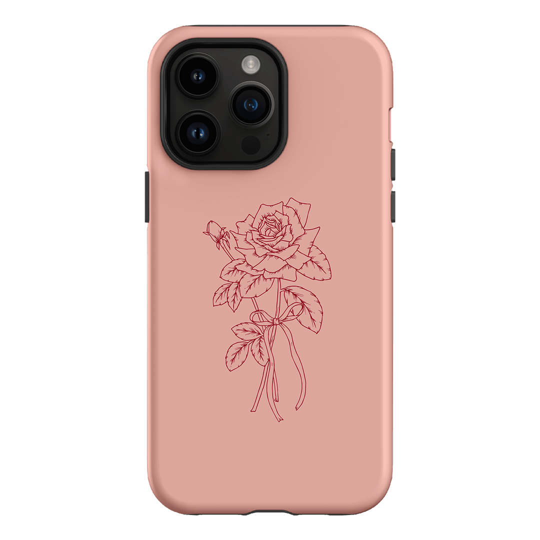 Pink Rose Printed Phone Cases iPhone 14 Pro Max / Armoured by Typoflora - The Dairy