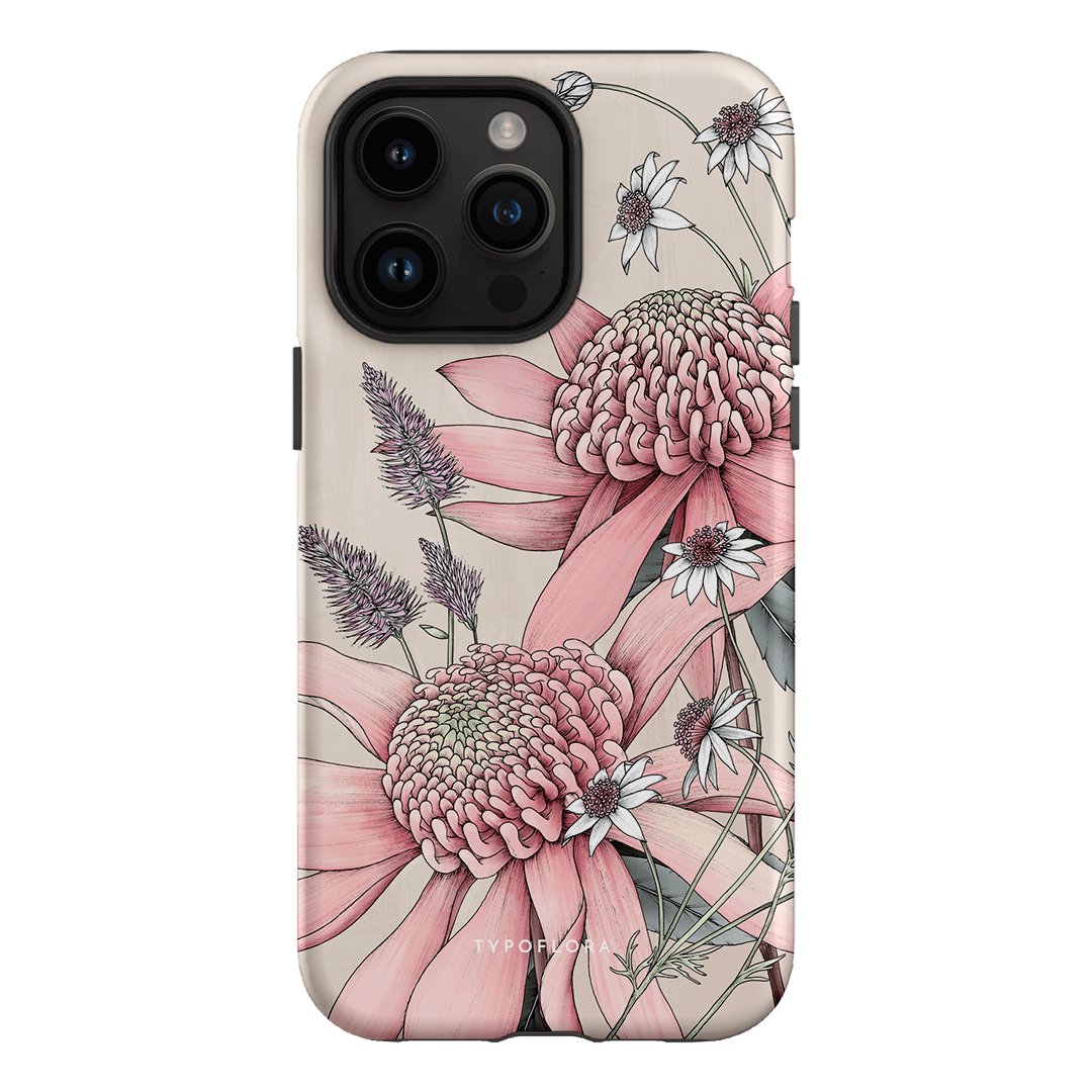 Pink Waratah Printed Phone Cases iPhone 14 Pro Max / Armoured by Typoflora - The Dairy