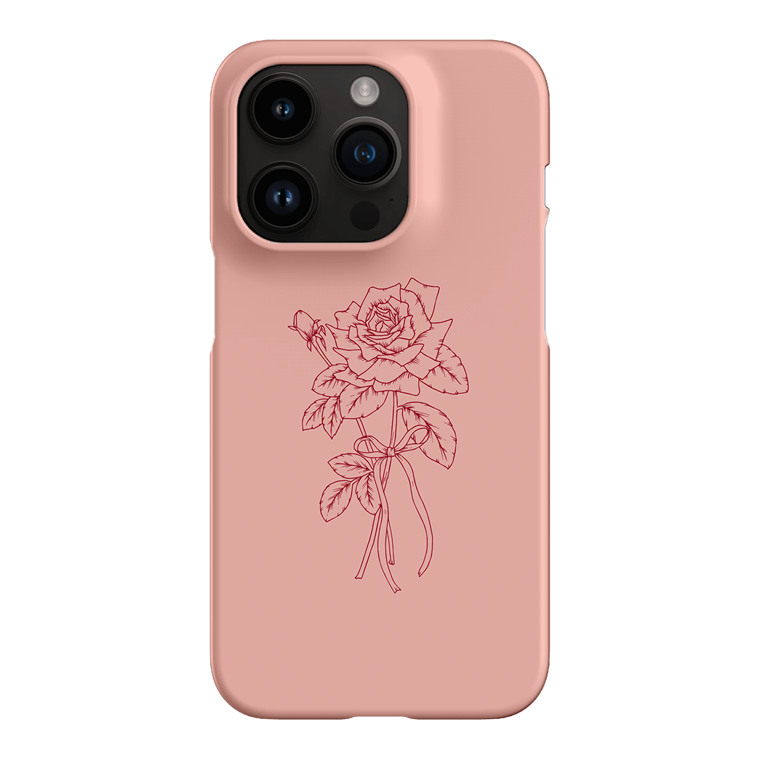 Pink Rose Printed Phone Cases iPhone 14 Pro / Snap by Typoflora - The Dairy