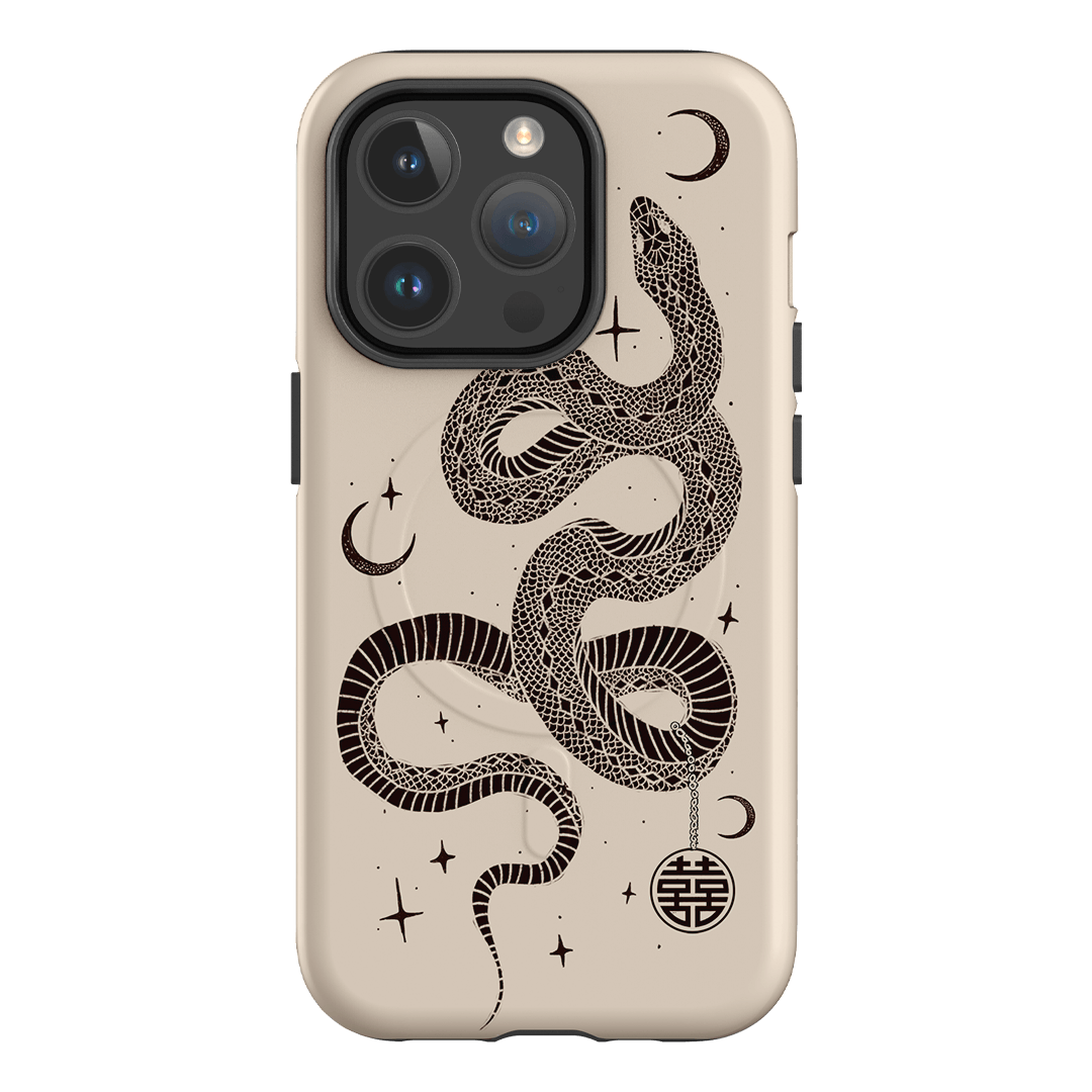 Astro Snake in Cream Printed Phone Cases by Veronica Tucker - The Dairy