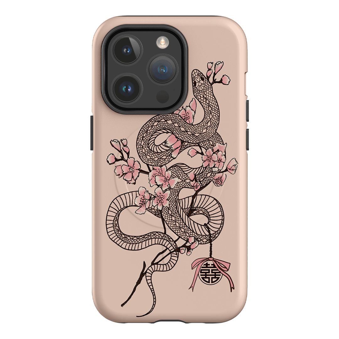 Blossom Snake in Pink Printed Phone Cases by Veronica Tucker - The Dairy