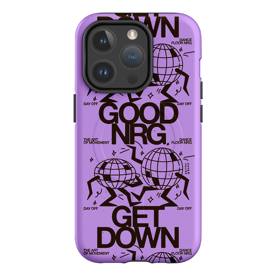 Good Energy in Purple Printed Phone Cases iPhone 14 Pro / Armoured MagSafe by After Hours - The Dairy