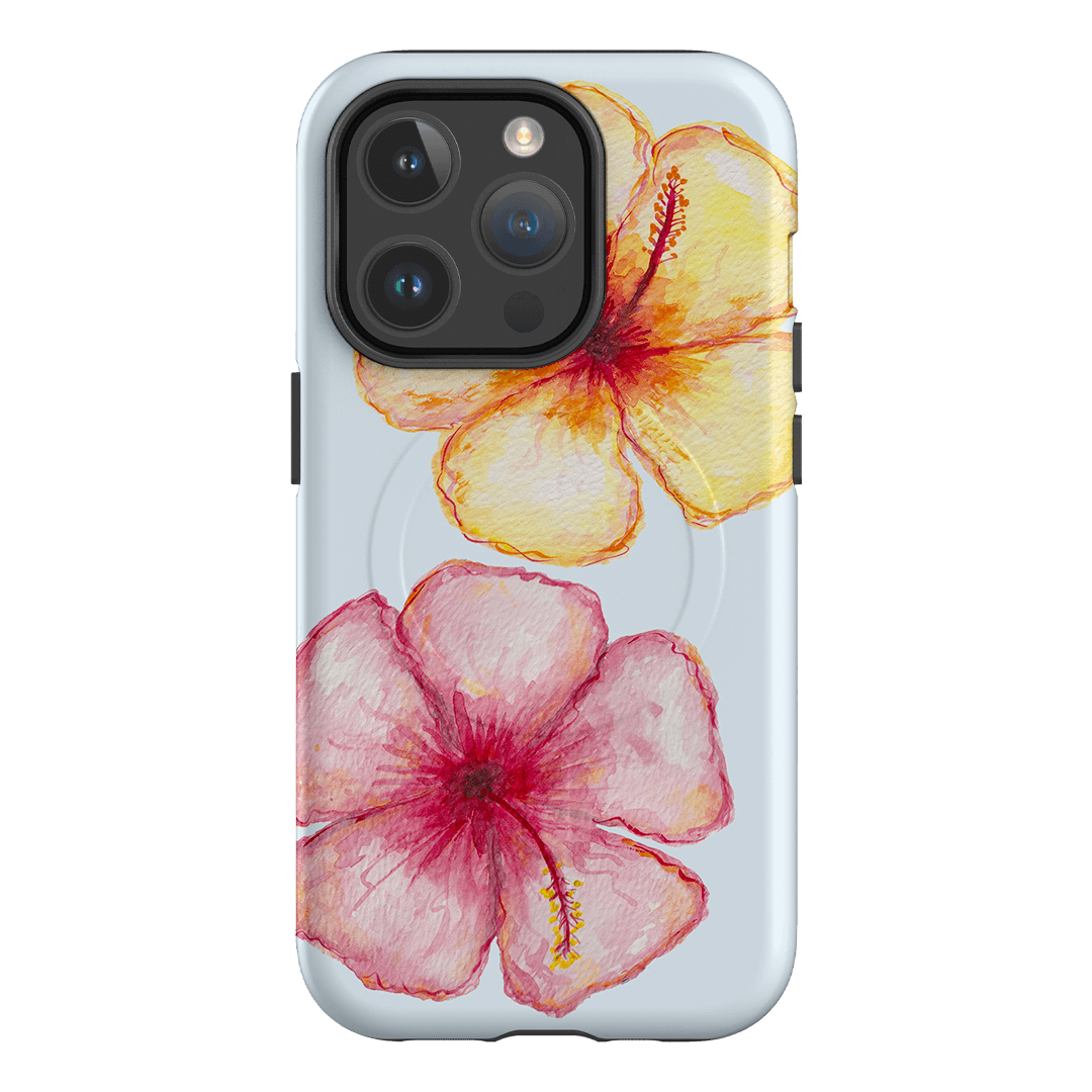 Hibiscus Flower Blue Printed Phone Cases iPhone 14 Pro / Armoured MagSafe by BG. Studio - The Dairy