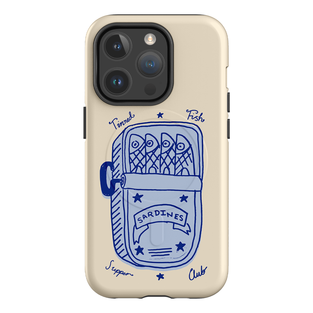 Sardine Social Blue Printed Phone Cases iPhone 14 Pro / Armoured MagSafe by The Dairy - The Dairy