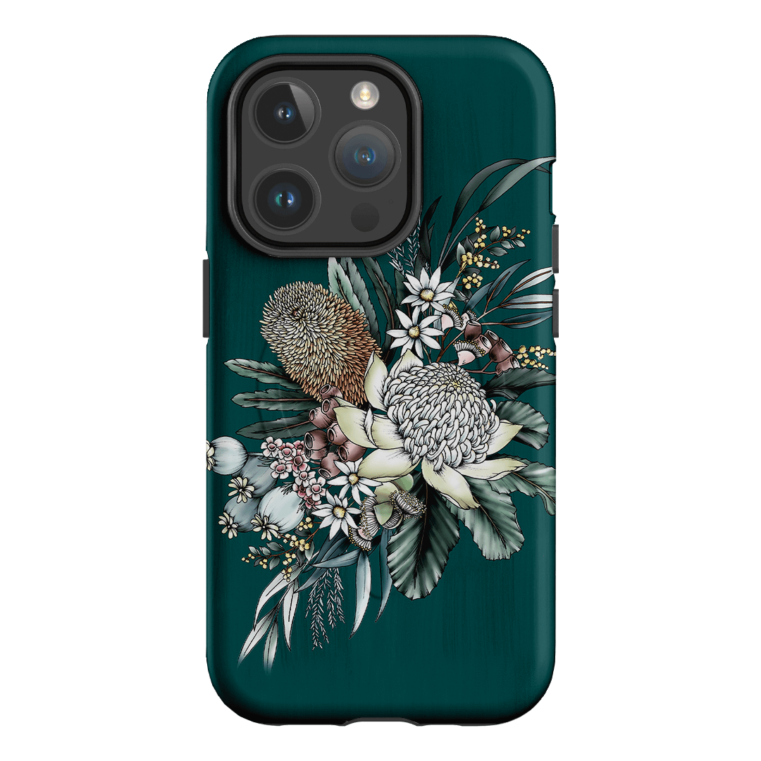 Teal Native Printed Phone Cases iPhone 14 Pro / Armoured MagSafe by Typoflora - The Dairy